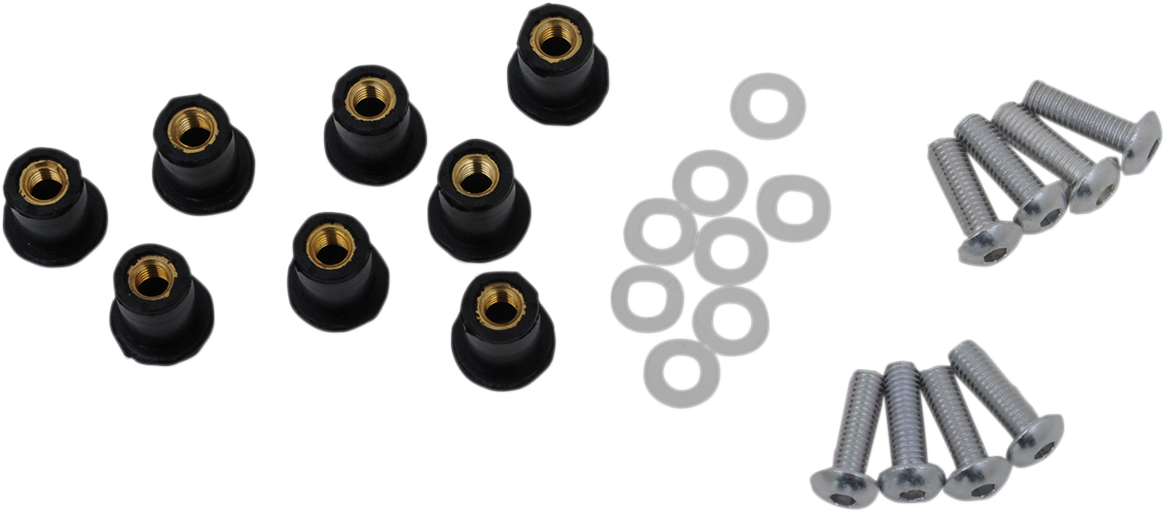 PUIG HI-TECH PARTS Windscreen Screw Kit - Silver