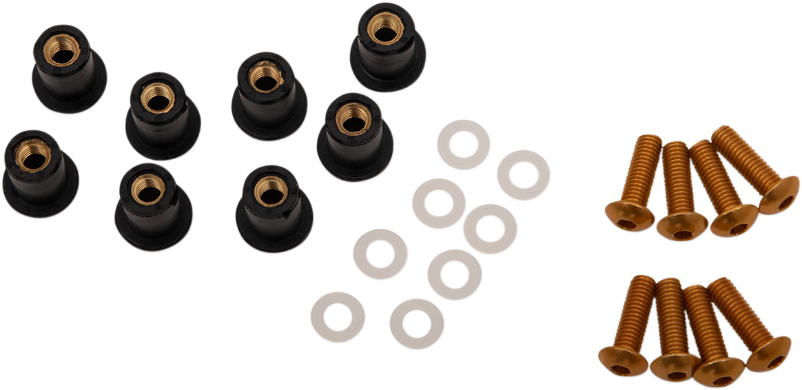 PUIG HI-TECH PARTS Windscreen Screw Kit - Yellow