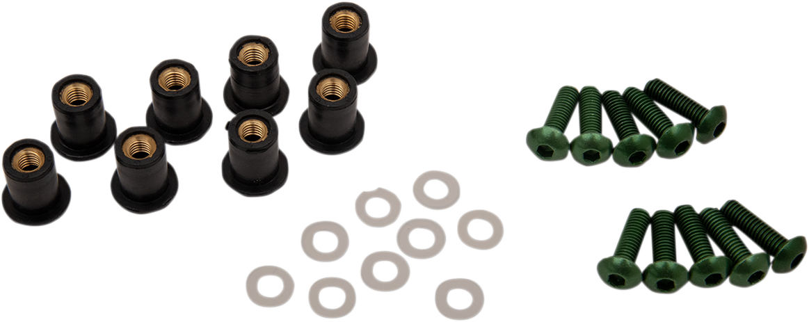 PUIG HI-TECH PARTS Windscreen Screw Kit - Green