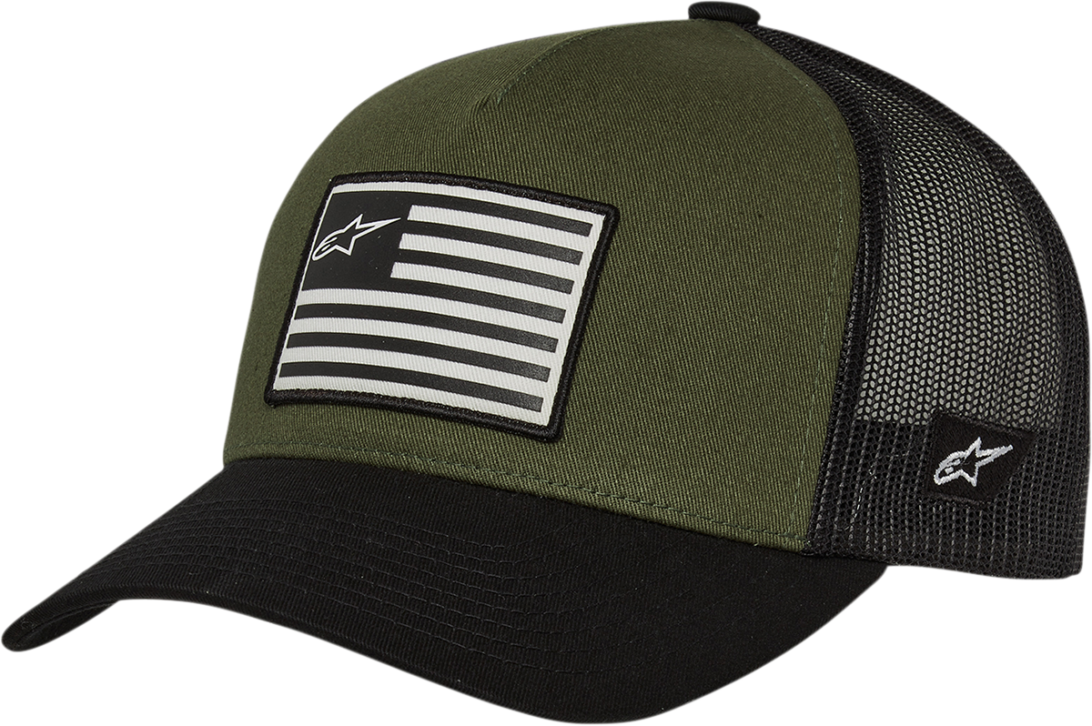 ALPINESTARS Flag Snapback Hat - Military/Black - One Size