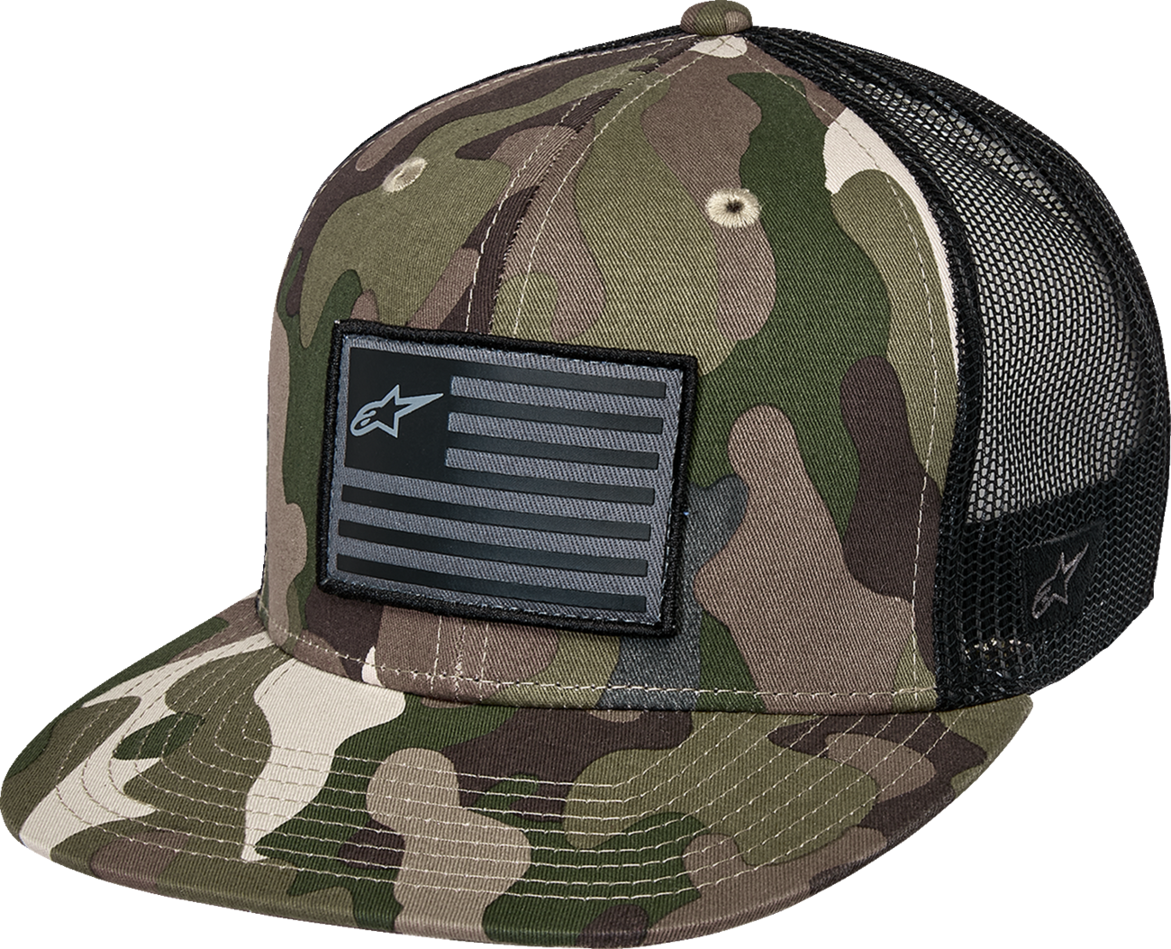 ALPINESTARS Flag Flat Trucker Hat - Black/Black