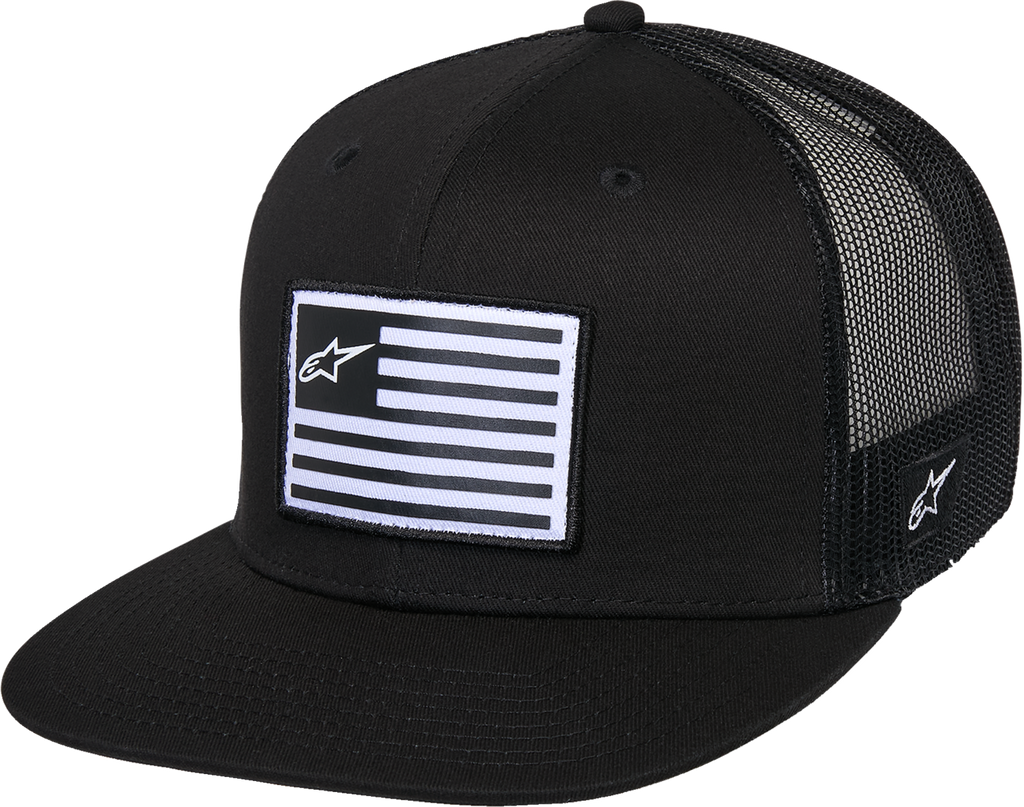 ALPINESTARS Flag Flat Trucker Hat - Black/Black