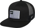 ALPINESTARS Flag Flat Trucker Hat - Black/Black