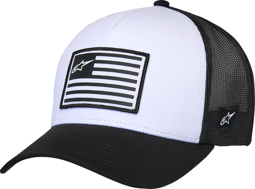 ALPINESTARS Flag Snapback Hat - White/Black