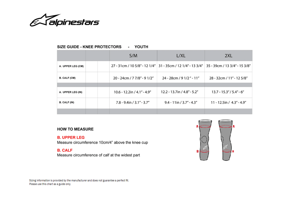 ALPINESTARS Youth Bionic Plasma Knee Guards - Black/White - S/M