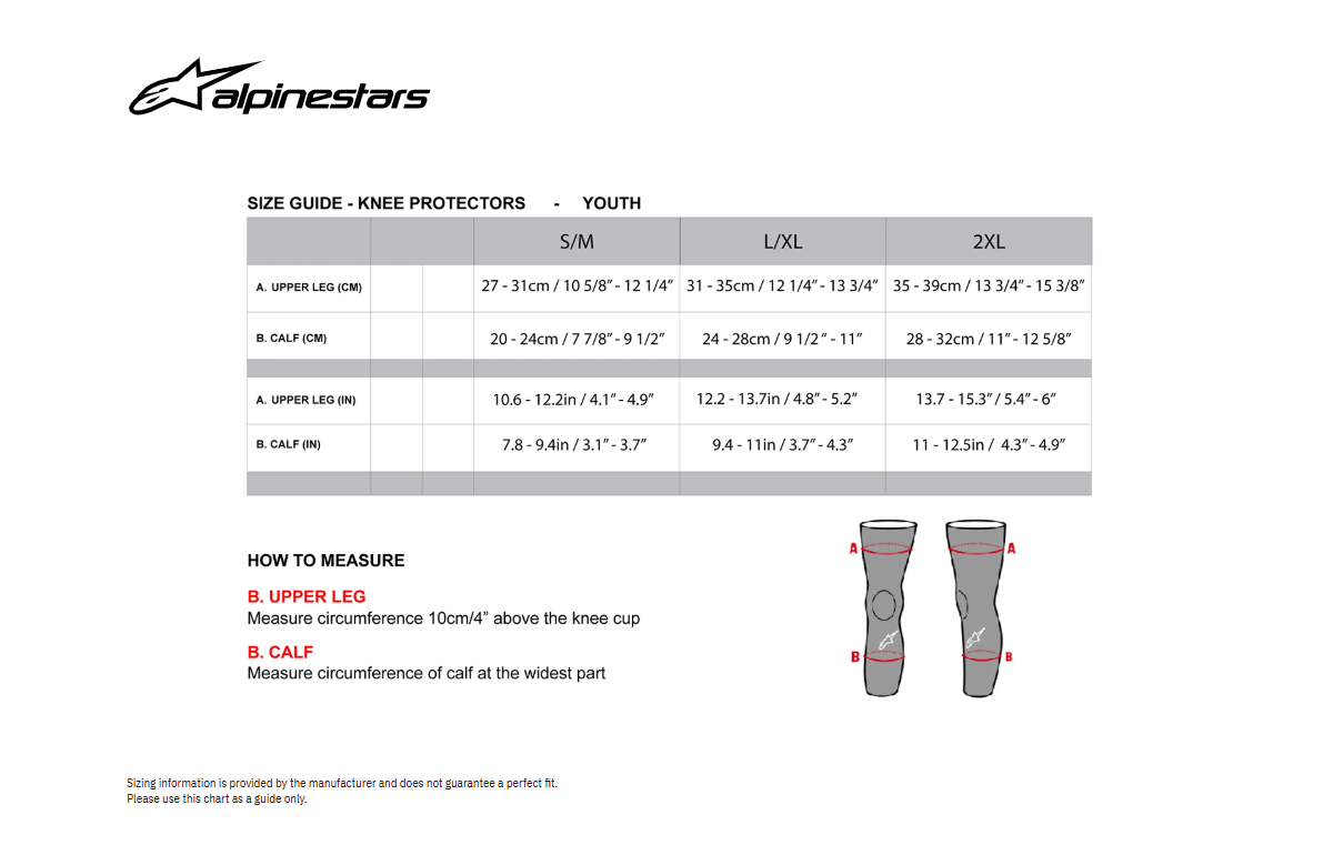 ALPINESTARS Youth Bionic Plasma Knee Guards - Black/White - S/M
