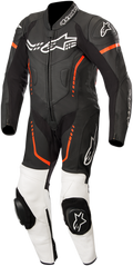 Youth GP Plus 1-Piece Leather Suit - Black/White/Red Fluorescent - US 28 / EU 150 (1)