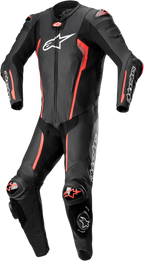 Alpinestars Missile v2 1-Piece Leather Suit - Black/Red Fluo