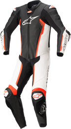 Alpinestars Missile v2 - 1-Piece Leather Suit - Black/White/Red Fluo
