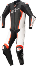 Missile v2 - 1-Piece Leather Suit - Black/White/Red Fluo - US 48 / EU 58 (1)