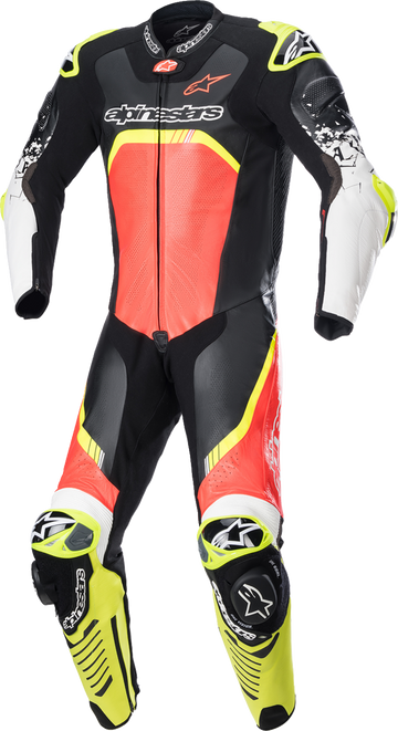 GP Tech v4 Leather Suit - Black/Red/Yellow Fluo - US 46 / EU 56 (1)