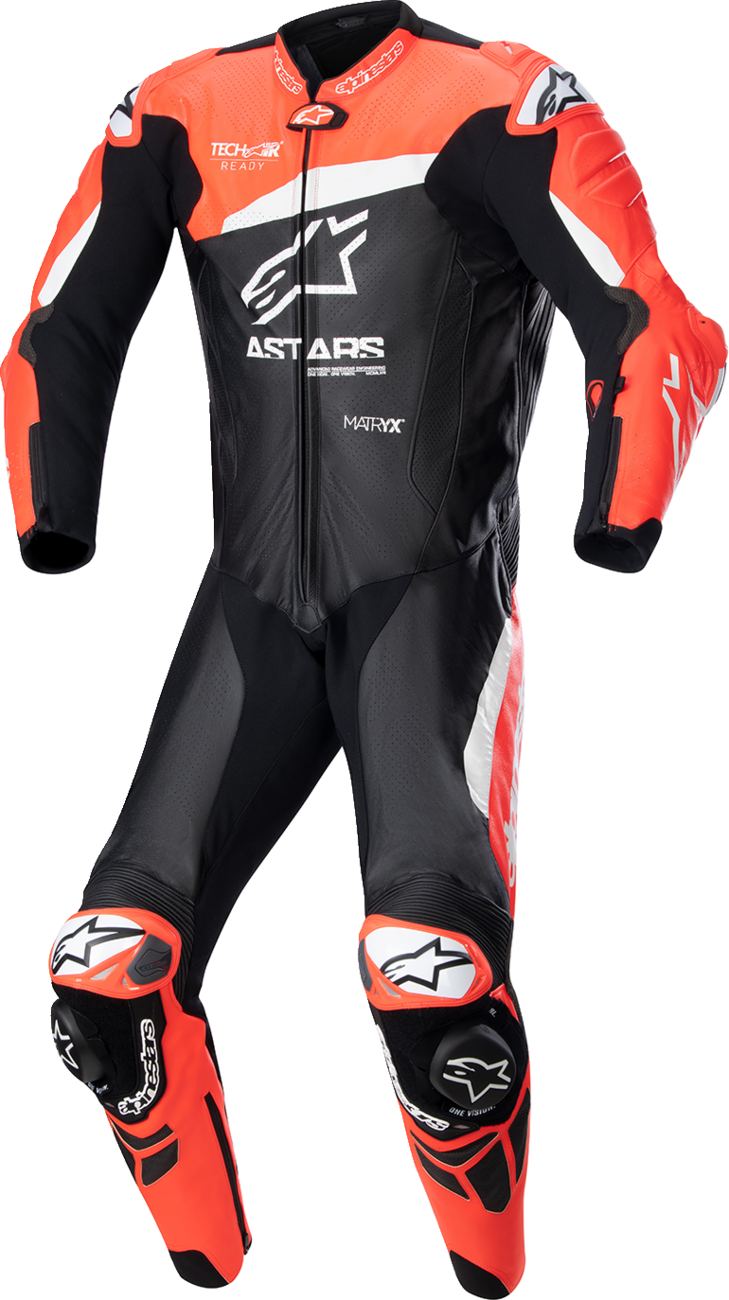 GP Plus v4 Leather Suit - Black/Red Fluo/White - US 42 / EU 52 (1)
