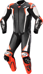 Alpinestars Racing Absolute v2 1-Piece Leather Suit - Black/White/Red Fluo
