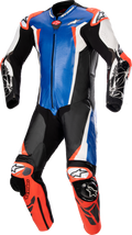Racing Absolute v2 1-Piece Leather Suit - Metallic Blue/Black/White/Red Fluo - US 48 / EU 58 (1)