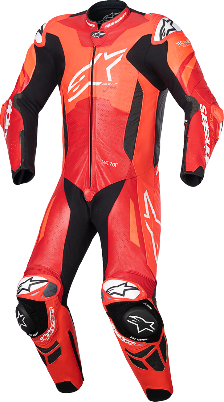GP Plus v4 Sprint 1-Piece Leather Suit - Red Fluo/Mid Red/White - US 52 / EU 62 (1)