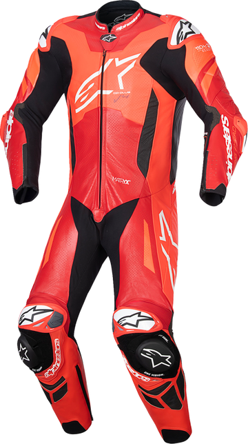 GP Plus v4 Sprint 1-Piece Leather Suit - Red Fluo/Mid Red/White - US 52 / EU 62 (1)