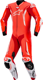 Alpinestars GP Tech v5 1-Piece Leather Suit - Red Fluo/Bright Red/White