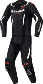 GP Force v2 2-Piece Leather Suit - Black/White/Red Fluo - US 38 / EU 48 (1)