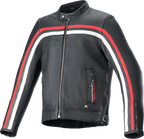 Dyno Leather Jacket - Black/Ruby Red/Ecru - Large (1)