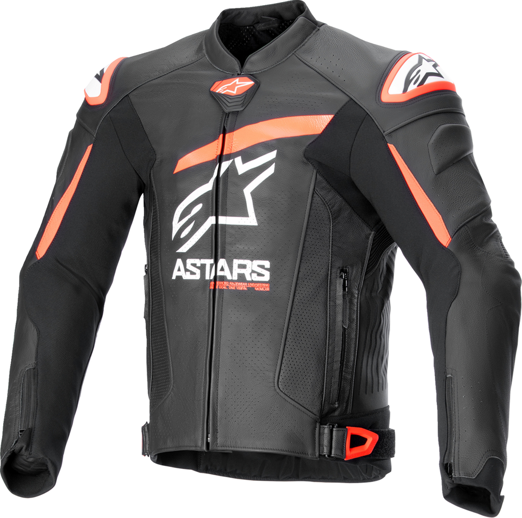 GP Plus R v4 Airflow Leather Jacket - Black/Red Fluo/White - US 38 / EU 48 (1)