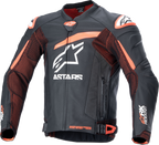 GP Plus R v4 Rideknit® Leather Jacket - Black/Red Fluo/White - US 40 / EU 50 (1)