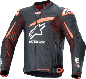 GP Plus R v4 Rideknit® Leather Jacket - Black/Red Fluo/White - US 40 / EU 50 (1)