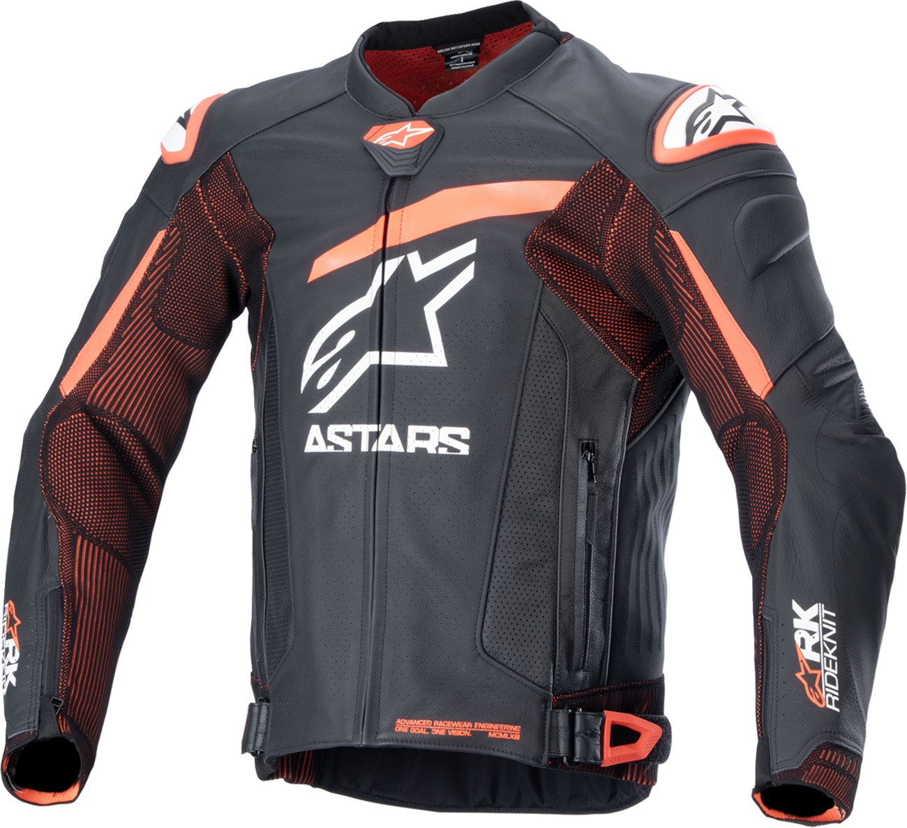 Alpinestars GP Plus R v4 Rideknit® Leather Jacket - Black/Red Fluo/White