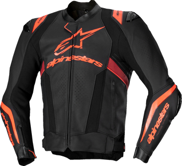 Missile v3 Ignition Leather Jacket - Black/Red Fluo/Dark Red - US 38 / EU 48 (1)