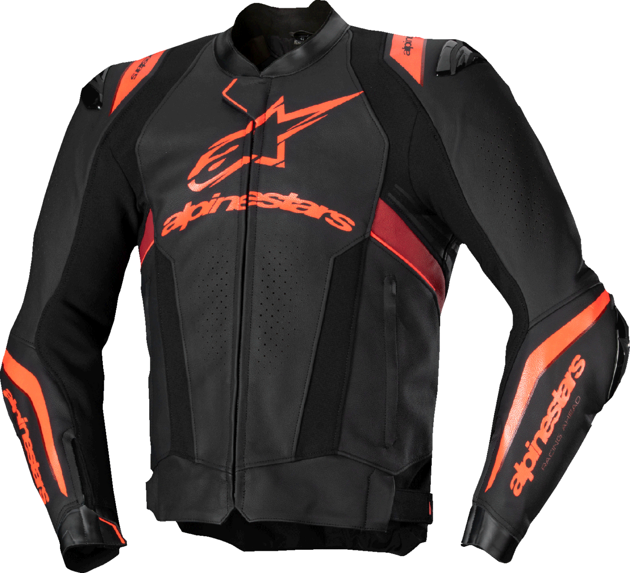 Alpinestars Missile v3 Ignition Leather Jacket - Black/Red Fluo/Dark Red