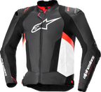 Missile v3 Leather Jacket - Black/White/Red Fluo - US 38 / EU 48 (1)