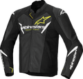 Faster v3 Airflow Leather Jacket - Black/White/Yellow Fluo - US 48 / EU 58 (1)