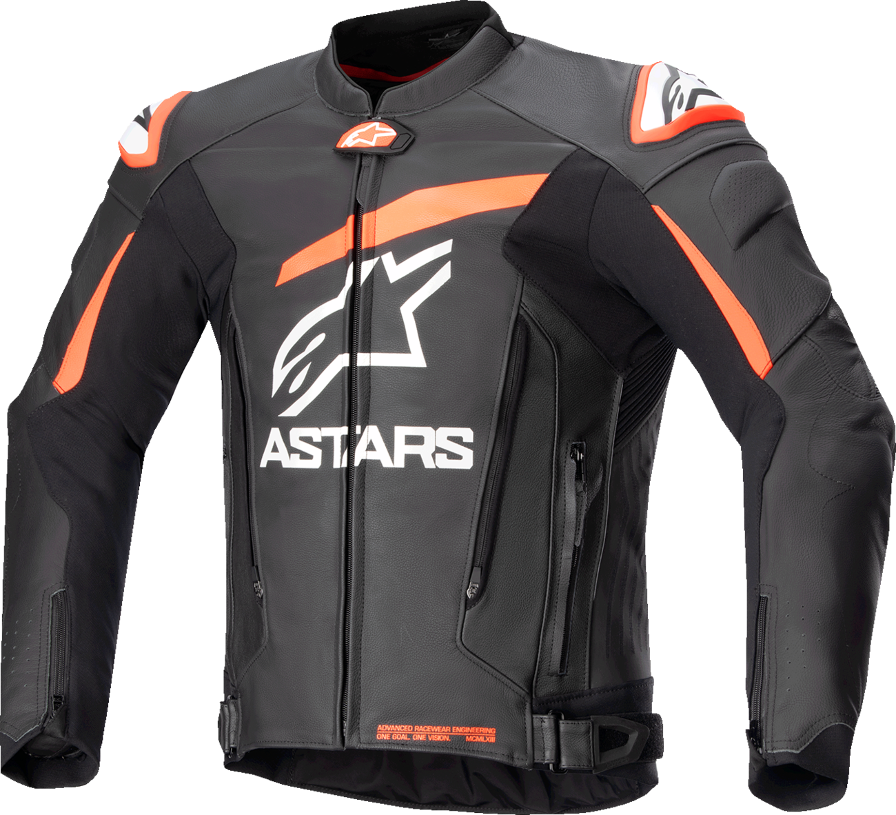 Alpinestars GP Plus v4 Leather Jacket - Black/Red Fluo/White