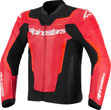 GP Force v2 Airflow Leather Jacket - Red/Red Fluo - US 38 / EU 48 (1)