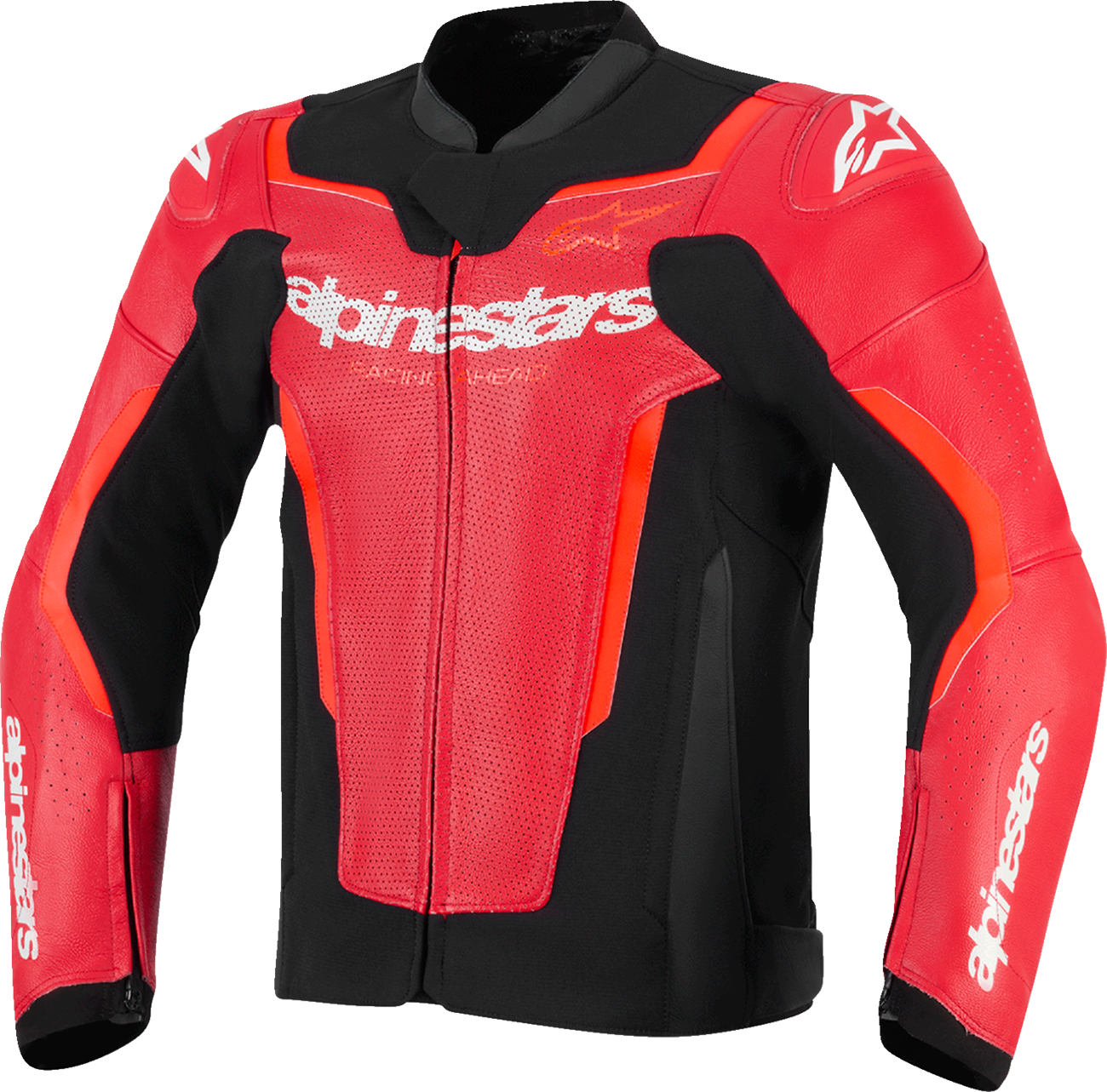 Alpinestars GP Force v2 Airflow Leather Jacket - Red/Red Fluo