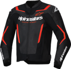 GP Force v2 Airflow Leather Jacket - Black/Red Fluo - US 38 / EU 48 (1)