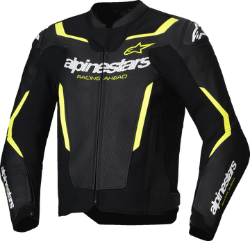 GP Force v2 Airflow Leather Jacket - Black/Yellow Fluo - US 38 / EU 48 (1)