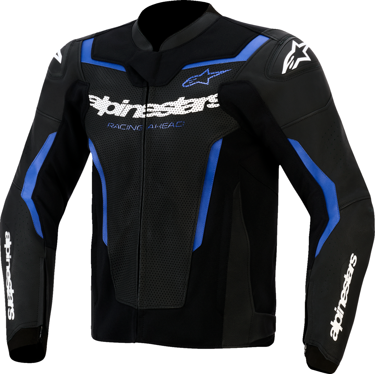 Alpinestars GP Force v2 Leather Airflow Jacket - Black/Metallic Blue