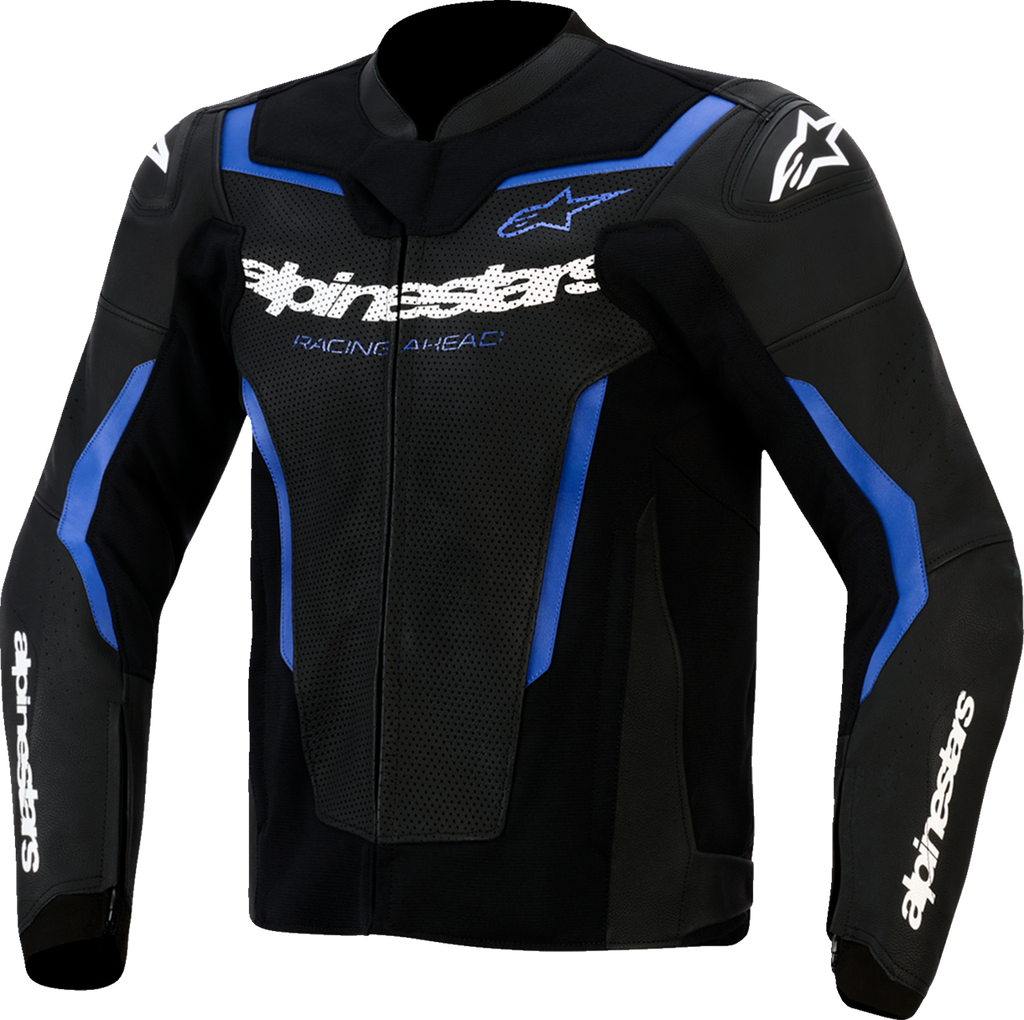 Alpinestars GP Force v2 Airflow Leather Jacket - Black/Metallic Blue
