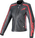 Alpinestars Stella Dyno Leather Jacket - Black/Haute Red