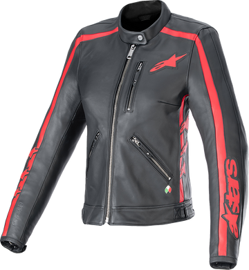 Stella Dyno Leather Jacket - Black/Haute Red - XL (1)