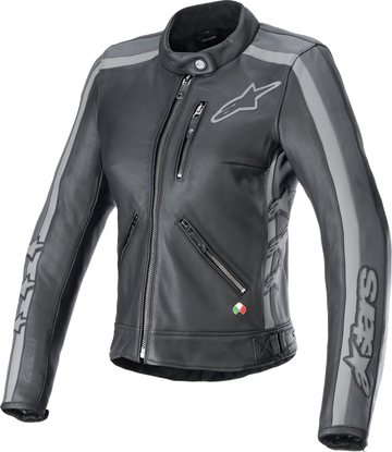 Stella Dyno Leather Jacket - Black Tar Gray/Dark Gray - Small (1)