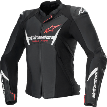 Stella Faster v3 Leather Jacket - Black/White Fluo/Coral - US 2 / EU 38 (1)
