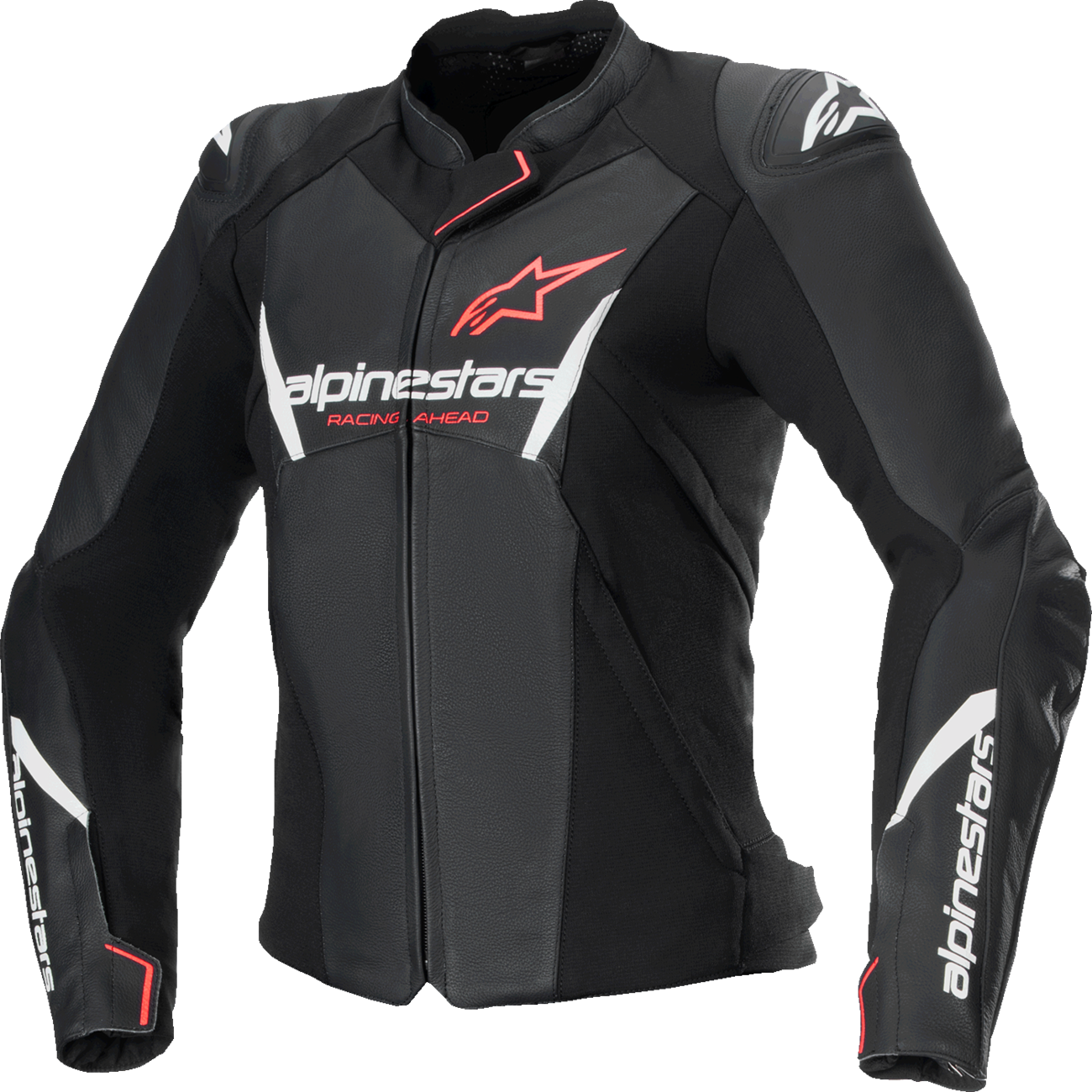 Alpinestars Stella Faster v3 Leather Jacket - Black/White Fluo/Coral