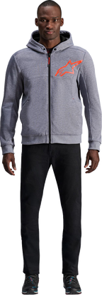 Alpinestars Chrome v2 Sport Hoodie - Heather Gray/Red Fluo