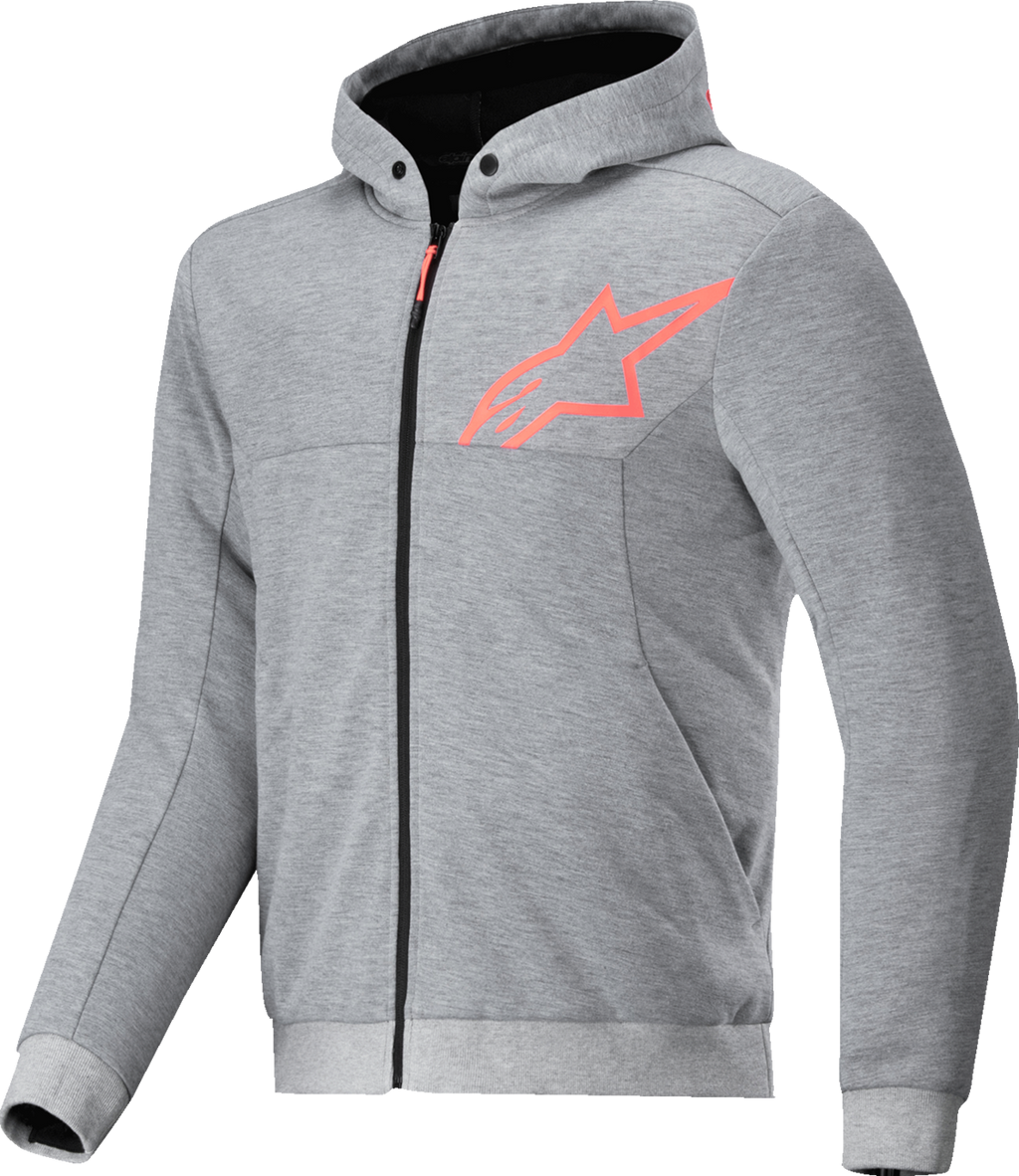 ALPINESTARS Chrome v2 Sport Hoodie - Heather Gray/Red Fluo - Medium