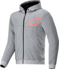 ALPINESTARS Chrome v2 Sport Hoodie - Heather Gray/Red Fluo - Medium