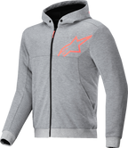 ALPINESTARS Chrome v2 Sport Hoodie - Heather Gray/Red Fluo - Medium