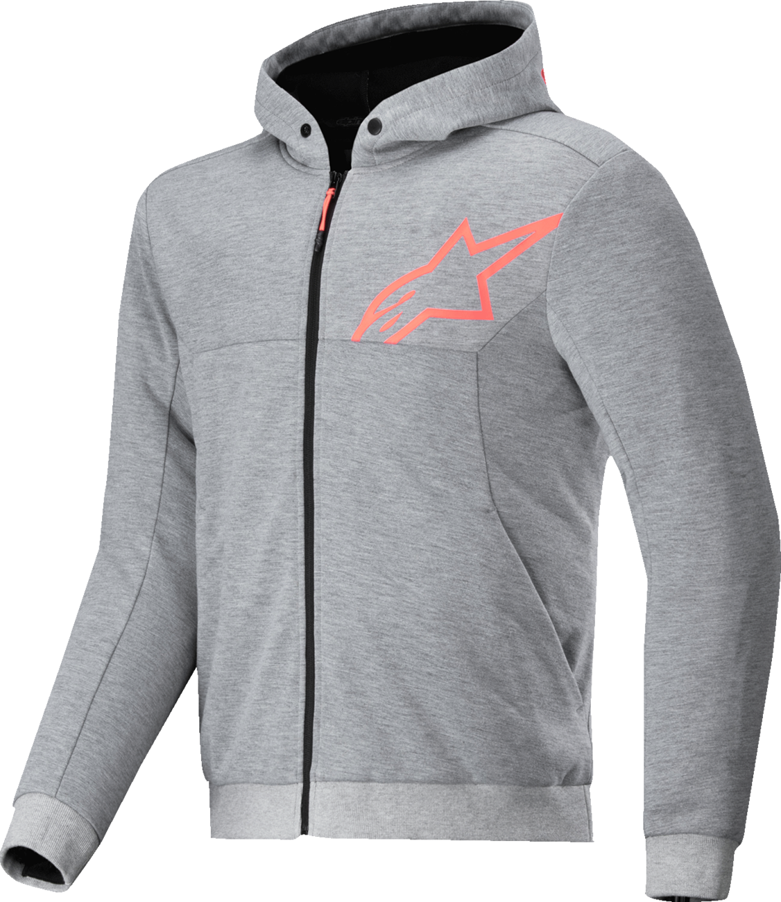 ALPINESTARS Chrome v2 Sport Hoodie - Heather Gray/Red Fluo - Medium