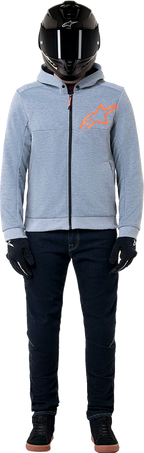ALPINESTARS Chrome v2 Sport Hoodie - Heather Gray/Red Fluo - Medium