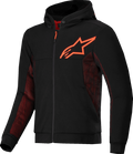 ALPINESTARS Chrome Air Sport Hoodie - Black/Red Fluo - Small